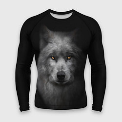 Мужской рашгард Суровый волк с холодным нордическим взглядом