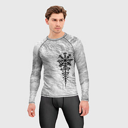 Рашгард мужской Вегвизир - компас рун в виде става, цвет: 3D-принт — фото 2