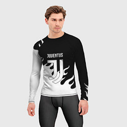 Рашгард мужской Ювентус огонь текстура, цвет: 3D-принт — фото 2