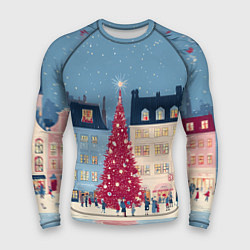 Мужской рашгард Новогоднее гуляние у красной елки