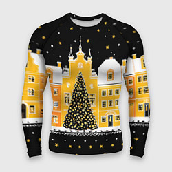 Мужской рашгард Новогодняя ночь в городе