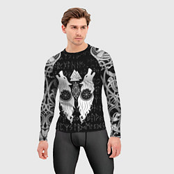 Рашгард мужской Волки воины с символикой, цвет: 3D-принт — фото 2