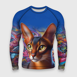 Мужской рашгард Абиссинка на фоне стены с граффити