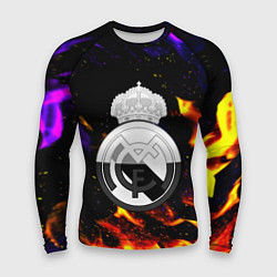 Мужской рашгард Реал Мадрид огонь текстура