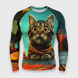 Рашгард мужской Котик под елкой, цвет: 3D-принт