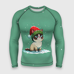 Мужской рашгард Новогодний мем котик