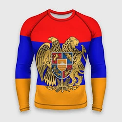 Рашгард мужской Герб и флаг Армении, цвет: 3D-принт