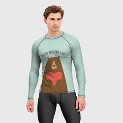 Рашгард мужской Медведь с сердцем, цвет: 3D-принт — фото 2