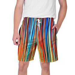 Шорты на шнурке мужские Colored stripes, цвет: 3D-принт