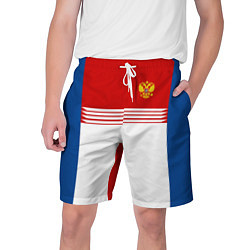 Шорты на шнурке мужские Russia: Retro Sport, цвет: 3D-принт