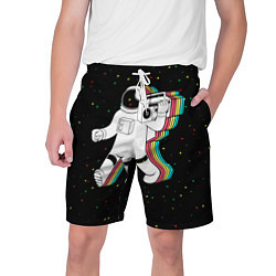 Шорты на шнурке мужские Космонавт с магнитофоном, цвет: 3D-принт