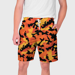 Шорты на шнурке мужские Fashion Orange Camo, цвет: 3D-принт