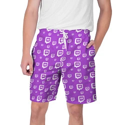 Шорты на шнурке мужские Twitch: Violet Pattern, цвет: 3D-принт