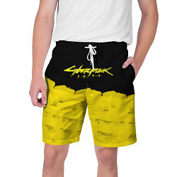 Шорты на шнурке мужские Cyberpunk 2077: Yellow & Black, цвет: 3D-принт