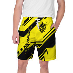 Шорты на шнурке мужские Cyberpunk 2077: Yellow Samurai, цвет: 3D-принт