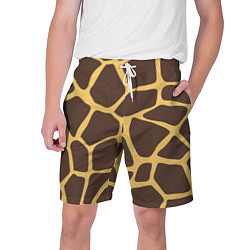 Шорты на шнурке мужские Окрас жирафа, цвет: 3D-принт
