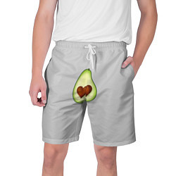 Шорты на шнурке мужские Авокадо сердечко, цвет: 3D-принт