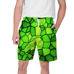 Шорты на шнурке мужские Зеленая мозаика, цвет: 3D-принт