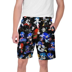 Шорты на шнурке мужские Sonic паттерн, цвет: 3D-принт