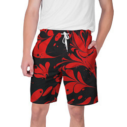 Шорты на шнурке мужские Красный Мрамор, цвет: 3D-принт