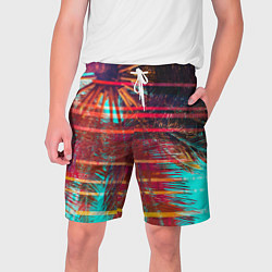 Шорты на шнурке мужские Palm glitch art, цвет: 3D-принт