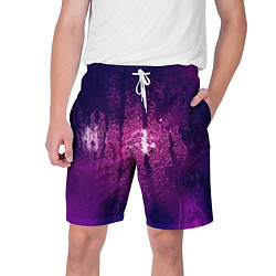 Шорты на шнурке мужские Стекло дождь фиолетовый, цвет: 3D-принт