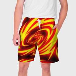 Шорты на шнурке мужские ОГНЕННЫЕ ВОЛНЫ FIRE STRIPES, цвет: 3D-принт