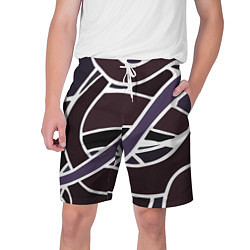 Шорты на шнурке мужские Линейная текстура, цвет: 3D-принт