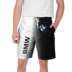Шорты на шнурке мужские Black and White BMW, цвет: 3D-принт