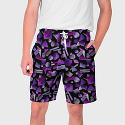 Шорты на шнурке мужские Геометрический фиолетовый, цвет: 3D-принт