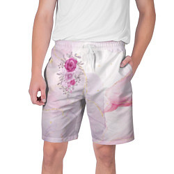 Мужские шорты Цветы роспись акварелью