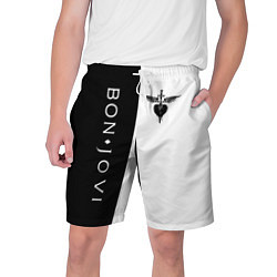 Шорты на шнурке мужские BON JOVI BLACK WHITE, цвет: 3D-принт
