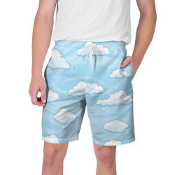 Шорты на шнурке мужские Зимние облака, цвет: 3D-принт