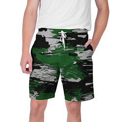 Шорты на шнурке мужские Green Paint Splash, цвет: 3D-принт