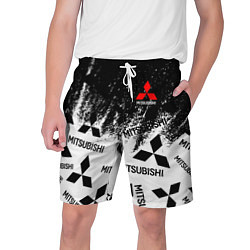 Шорты на шнурке мужские Mitsubishi black & white, цвет: 3D-принт