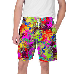 Шорты на шнурке мужские Пиксельный камуфляж Токсик, цвет: 3D-принт