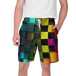 Шорты на шнурке мужские Colored Geometric 3D pattern, цвет: 3D-принт