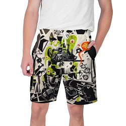 Шорты на шнурке мужские Cyber pattern Skull Vanguard Fashion, цвет: 3D-принт