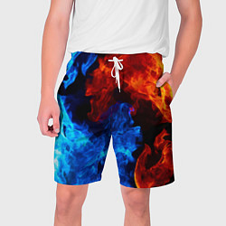 Шорты на шнурке мужские Огонь - Вода Инь - Янь, цвет: 3D-принт