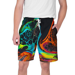 Шорты на шнурке мужские Цветная лава краска, цвет: 3D-принт