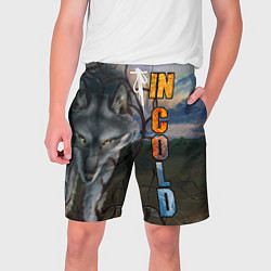 Шорты на шнурке мужские IN COLD wolf with logo, цвет: 3D-принт