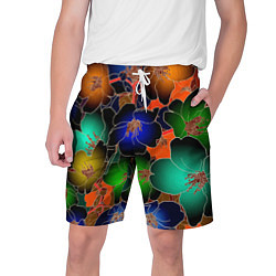Шорты на шнурке мужские Vanguard floral pattern Summer night Fashion trend, цвет: 3D-принт