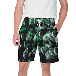 Мужские шорты Множество черепов во тьме - Зелёный