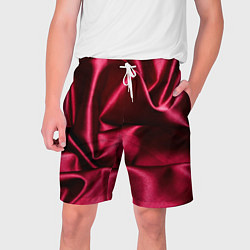 Шорты на шнурке мужские Шелк Бордо, цвет: 3D-принт