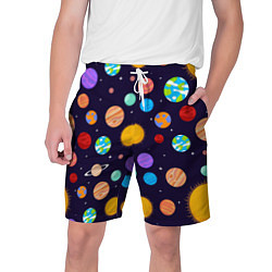 Шорты на шнурке мужские Солнечная Система Планет, цвет: 3D-принт