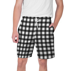 Шорты на шнурке мужские Black and white trendy checkered pattern, цвет: 3D-принт