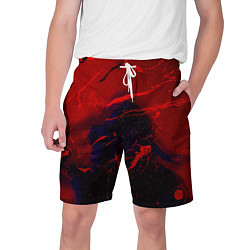 Шорты на шнурке мужские Абстрактная краски и фигура - Красный, цвет: 3D-принт