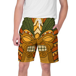 Шорты на шнурке мужские Polynesian tiki ANGRY, цвет: 3D-принт