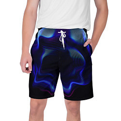 Шорты на шнурке мужские Неоновый фрактал - абстракция, цвет: 3D-принт