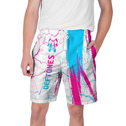 Шорты на шнурке мужские Deftones neon gradient style: по-вертикали, цвет: 3D-принт